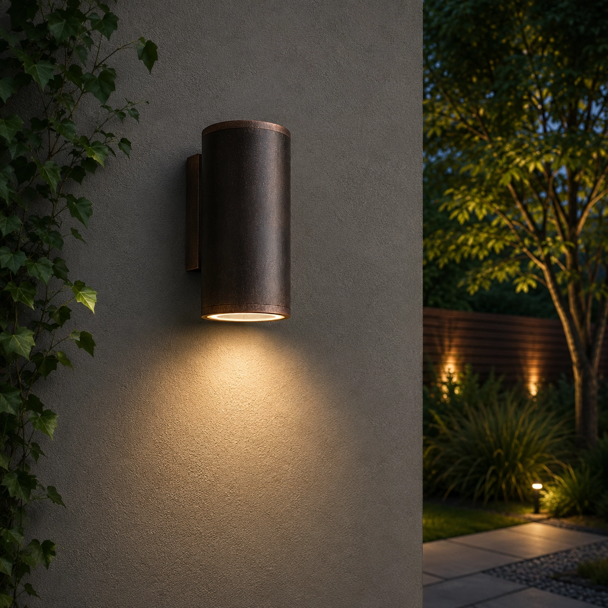 Wall spotlight Nodus Down antique brown