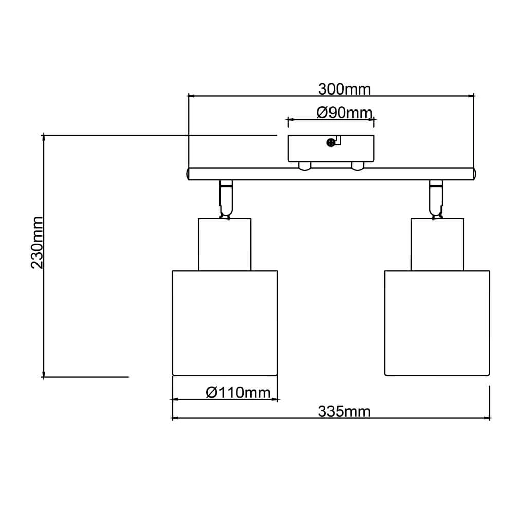 Ceiling lamp Weald 2-light black Brilliant 4004353413087