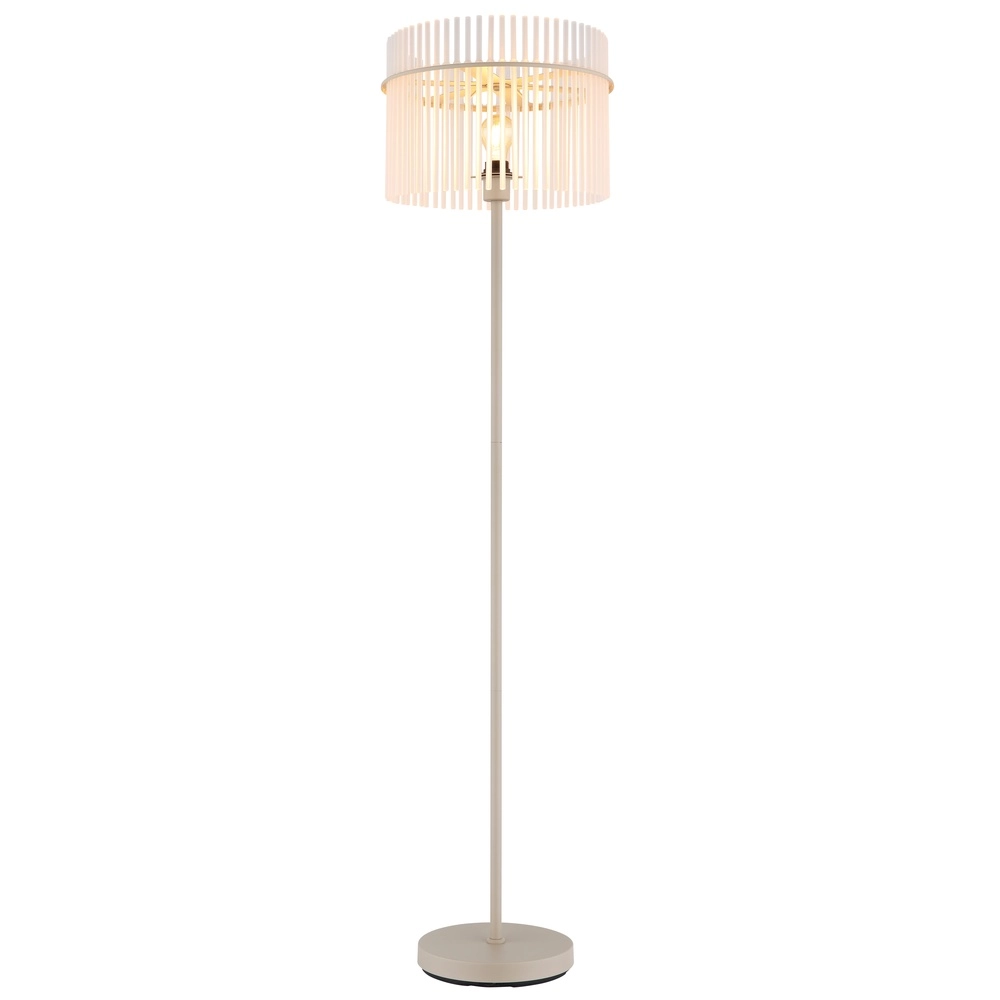 Floor lamp Gorley sand brown with glass Ø 38cm
