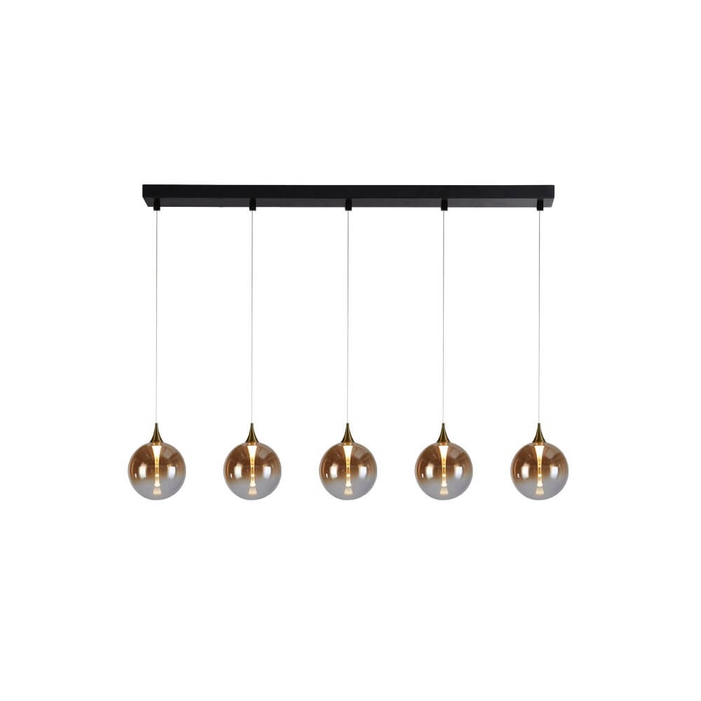 5-light pendant lamp Alchemy Amber glass