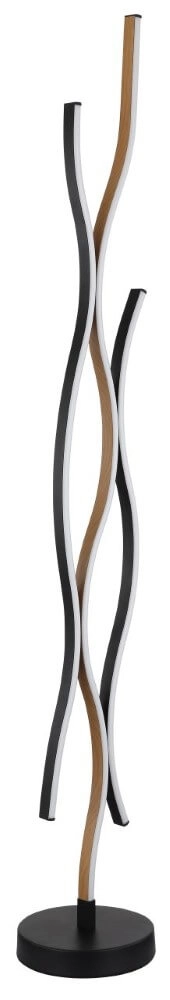 Floor lamp Geronimo black with wood Globo 9007371457045