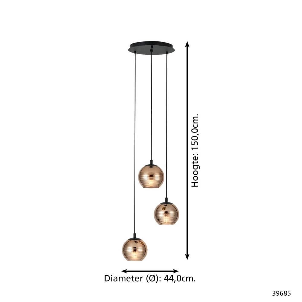 3-light hanging lamp Lemorieta black Stars of Light 9002759396855