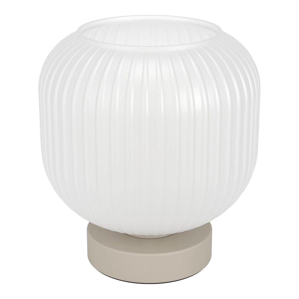 Design table lamp Dasmina sand brown with white Ø 20cm