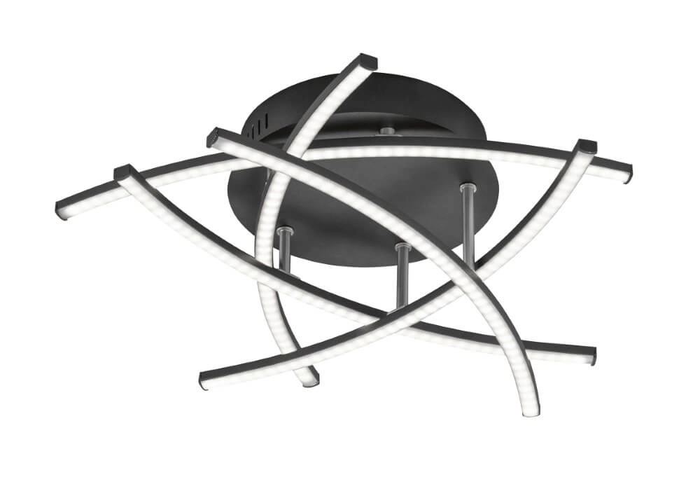 Black LED ceiling lamp Cross TW Ø 50cm