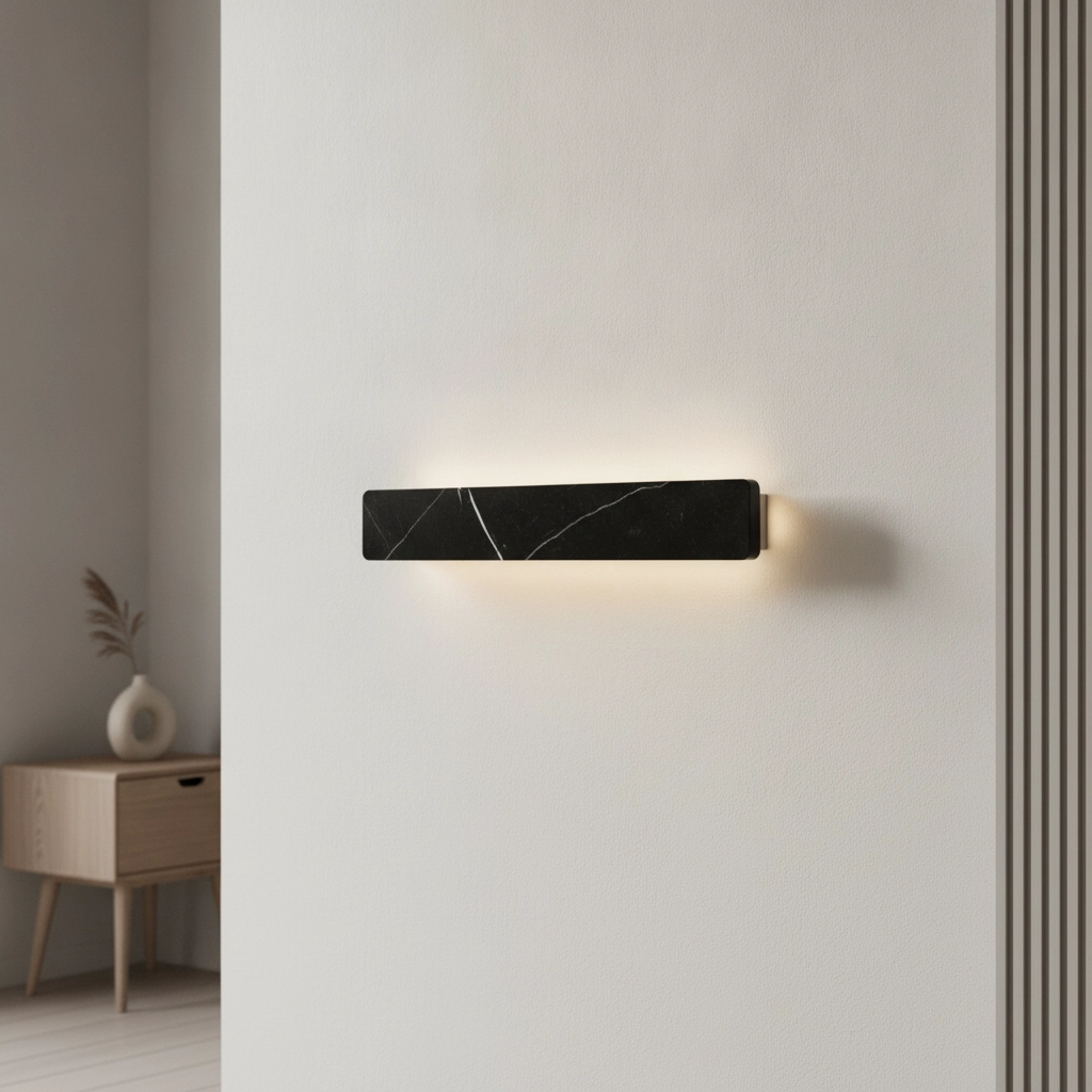Sleek wall lamp Alyssa black marble