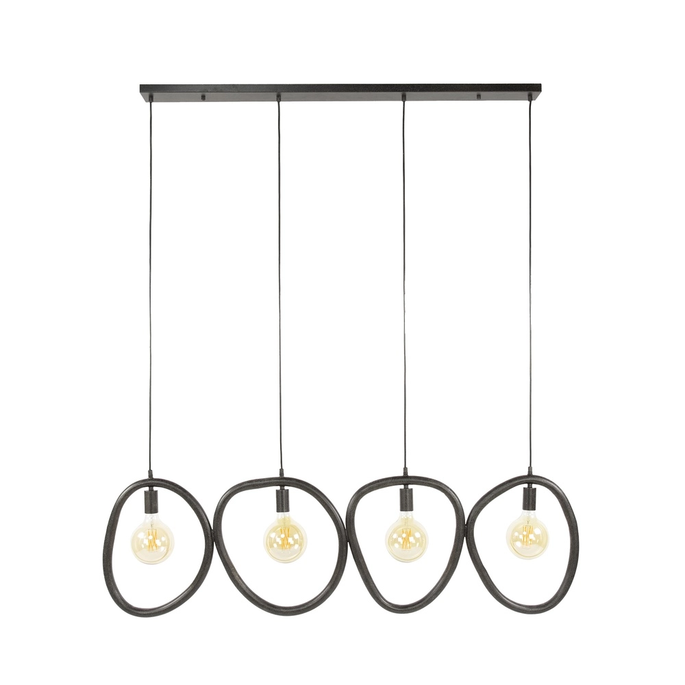 Rings pendant lamp Pebble artic black - 4x E27 Lyora 8716803511019