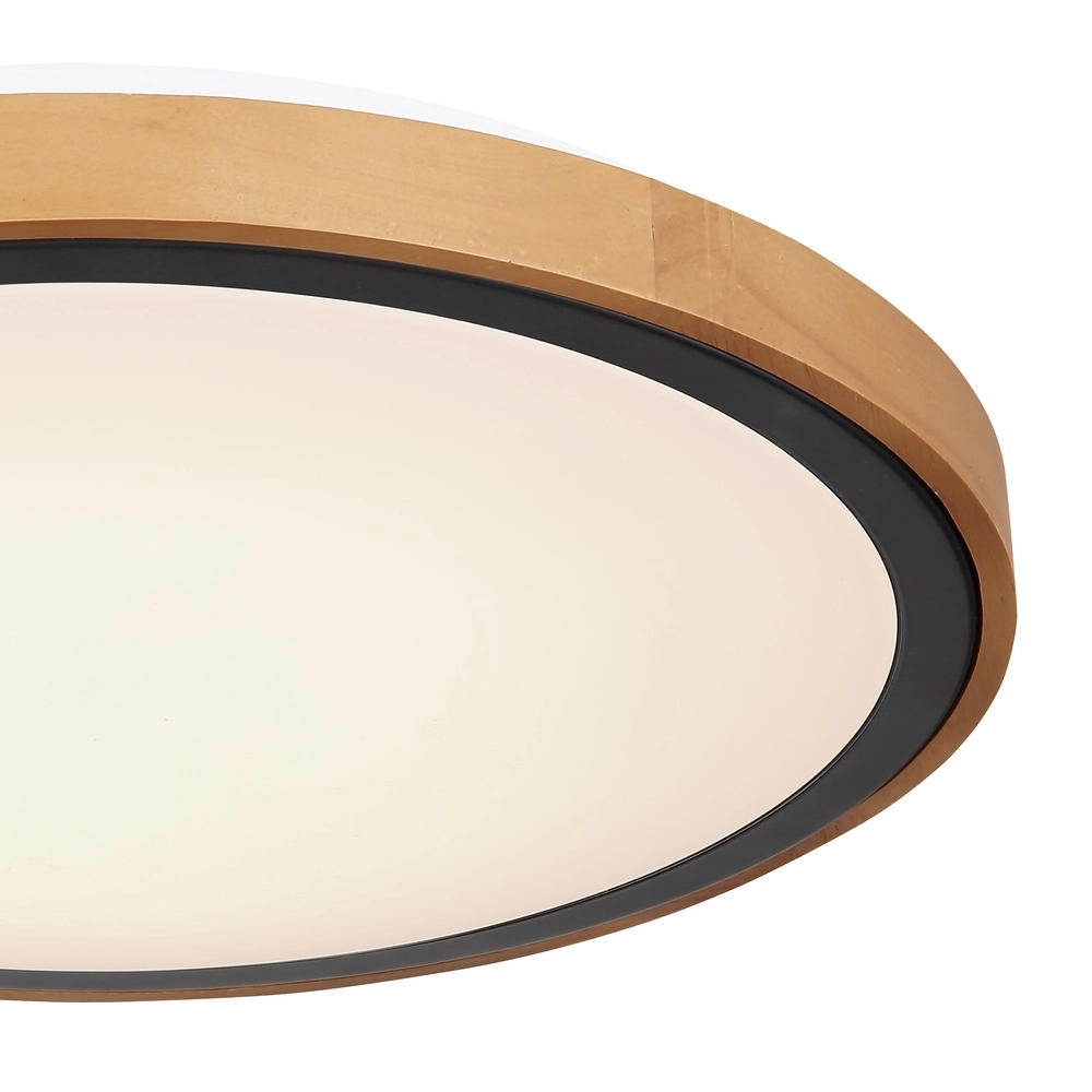 Ceiling lamp Bruno Ø 43.7 black with wood Globo 9007371436484