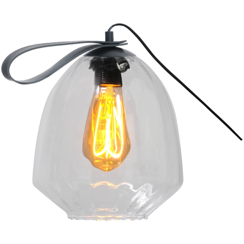Table lamp Porto Carry with Nicolette clear glass