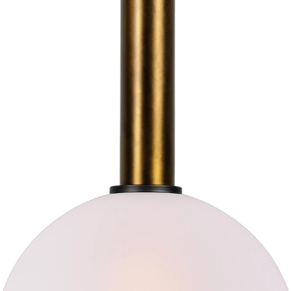 Hanging lamp Ø 25cm Bella 2 Antique brass with matt white glass Masterlight 8718121334134