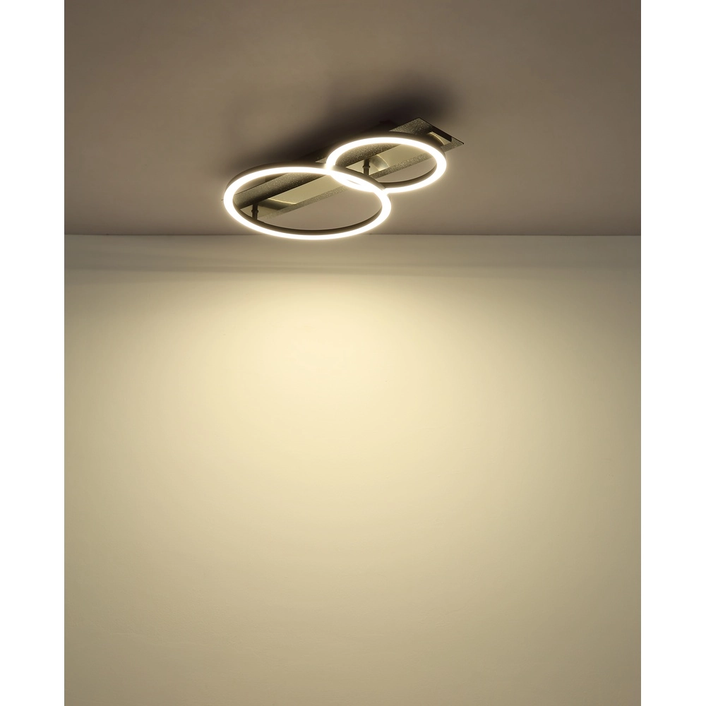 Black ceiling lamp Norberto 2 rings Globo 9007371566839