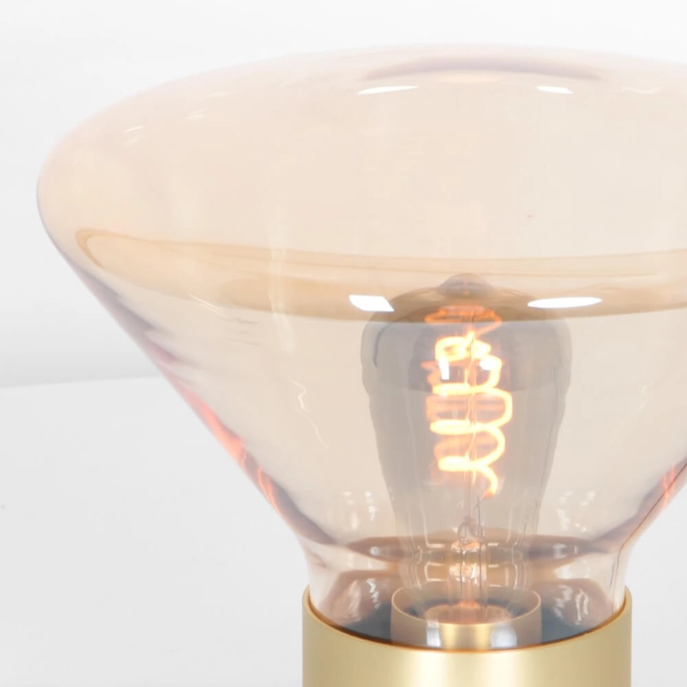 Table lamp Ambiance Gold with amber glass Steinhauer 8712746165067