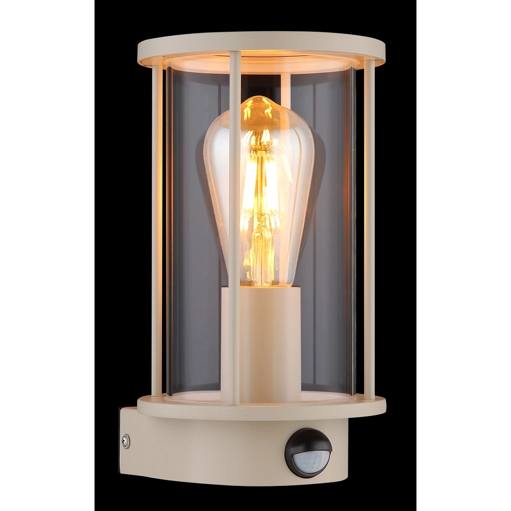 Outdoor wall lamp Gracey with sensor sand brown Globo 9007371593576