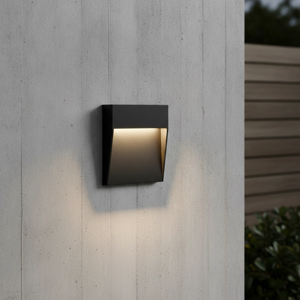 Square wall lamp Fem black