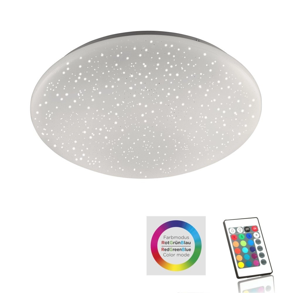 Adjustable ceiling light Skyler RGB 38cm with star effect