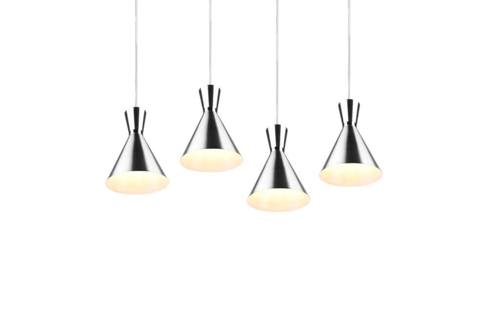 Hanging lamp Enzo Beam 4-light stainless steel Trio 4017807503807