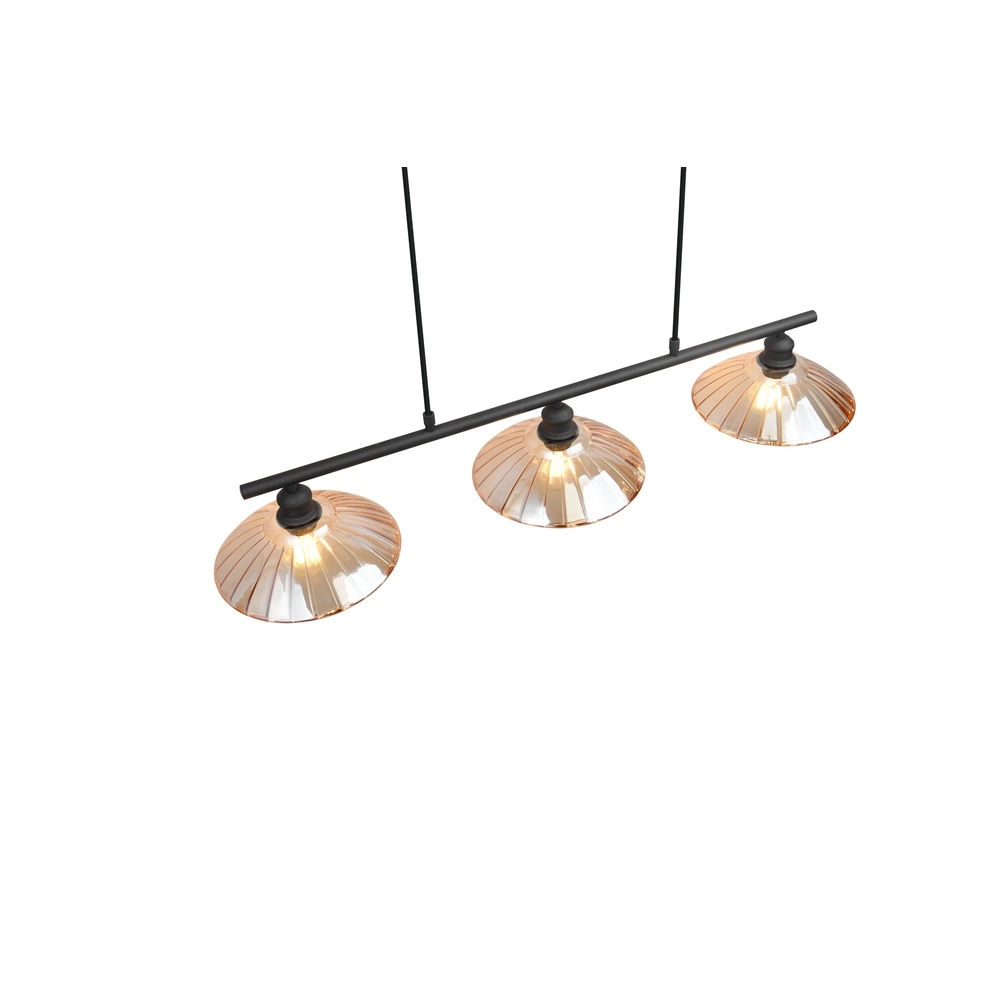 Classic pendant lamp Eluna 3-light black Trio 4017807682502