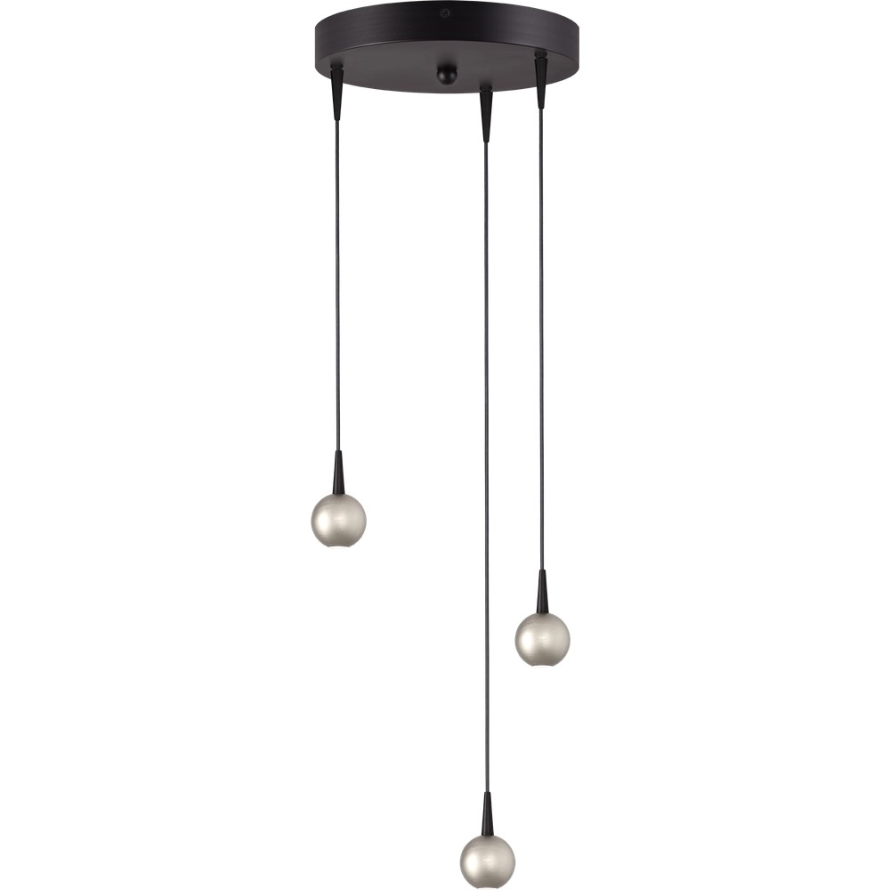 3-light pendant lamp Talana black with nickel Ø 17cm DTW