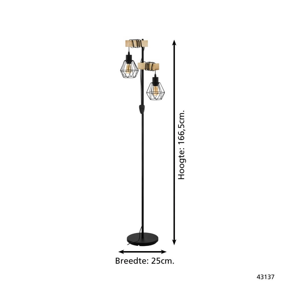 Wooden floor lamp Townshend 5 Eglo 9002759440817
