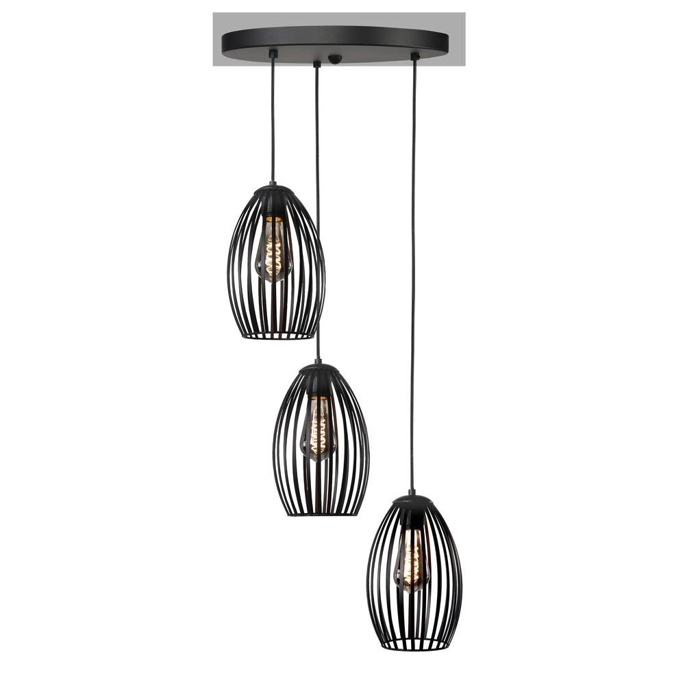 Pendant lamp Gabbia black 3-lights