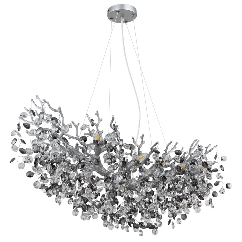 Pendant lamp Queena silver grey 100cm Globo 9007371531691