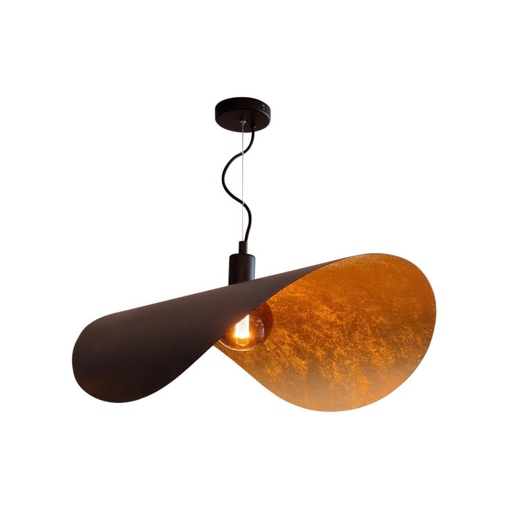 Hanging lamp Saceda black with gold
