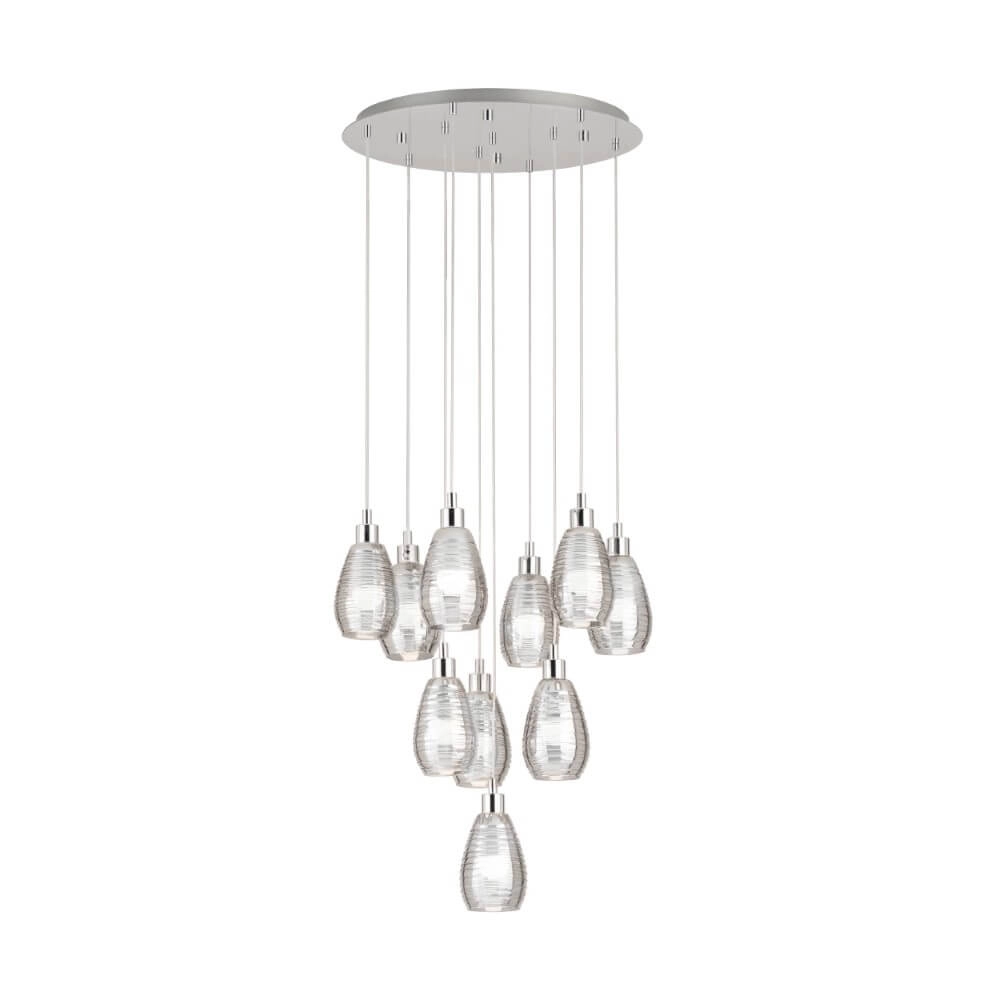10-light hanging lamp Siracusa chrome Stars of Light 9002759395063