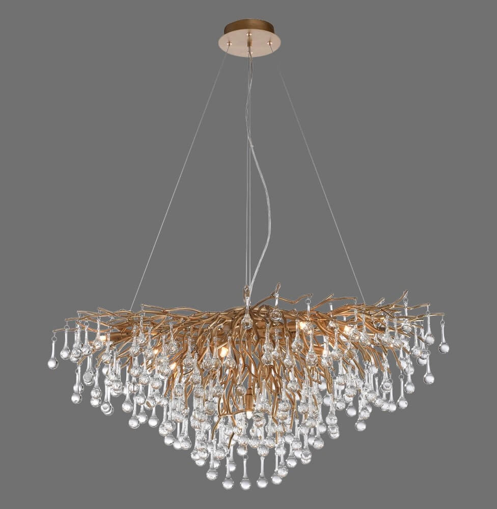 Unique chandelier Icicle Antique brass Paul Neuhaus 4012248352120
