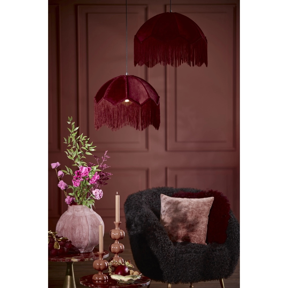 Pendant lamp Malacia Ø 40cm - velvet bordeaux Light & Living 8717807759254
