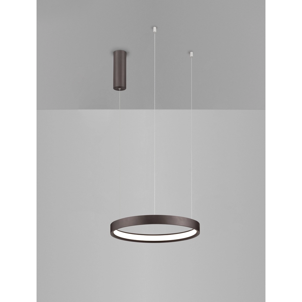 Sleek pendant lamp Perrine Ø 40cm coffee brown