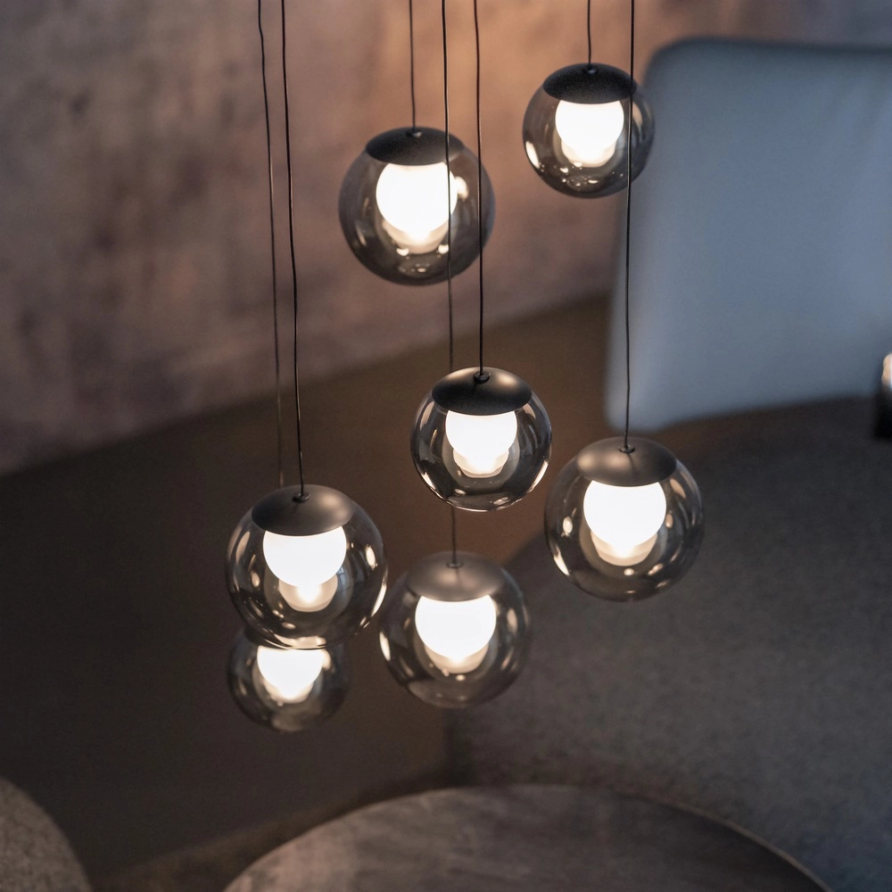 7-light pendant lamp Pure Popup mystic grey Paul Neuhaus 4012248396674