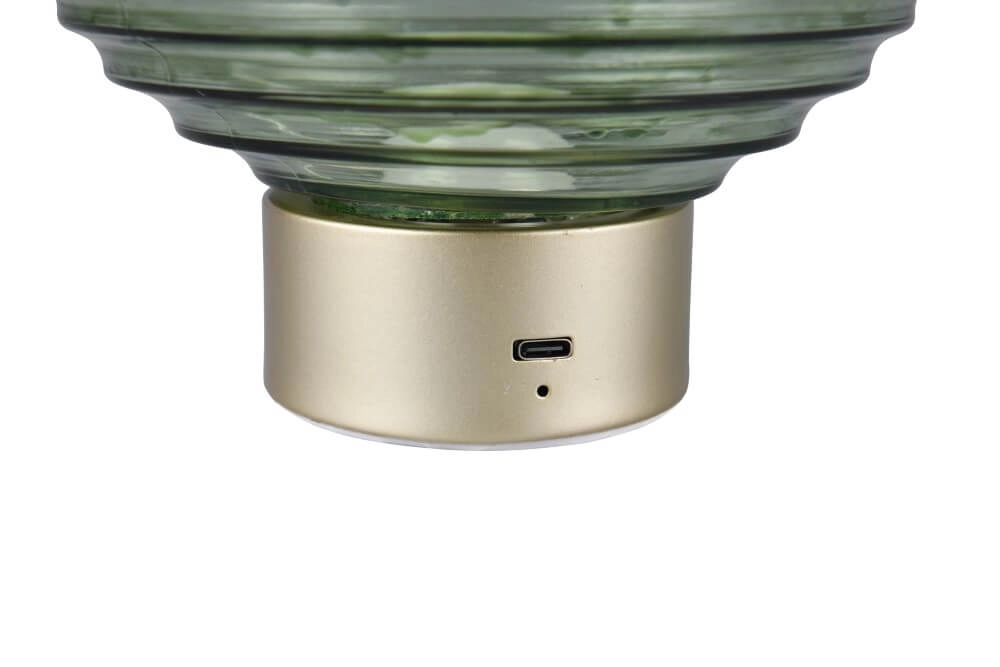 Rechargeable table lamp gold Earl Green glass Trio 4017807601947