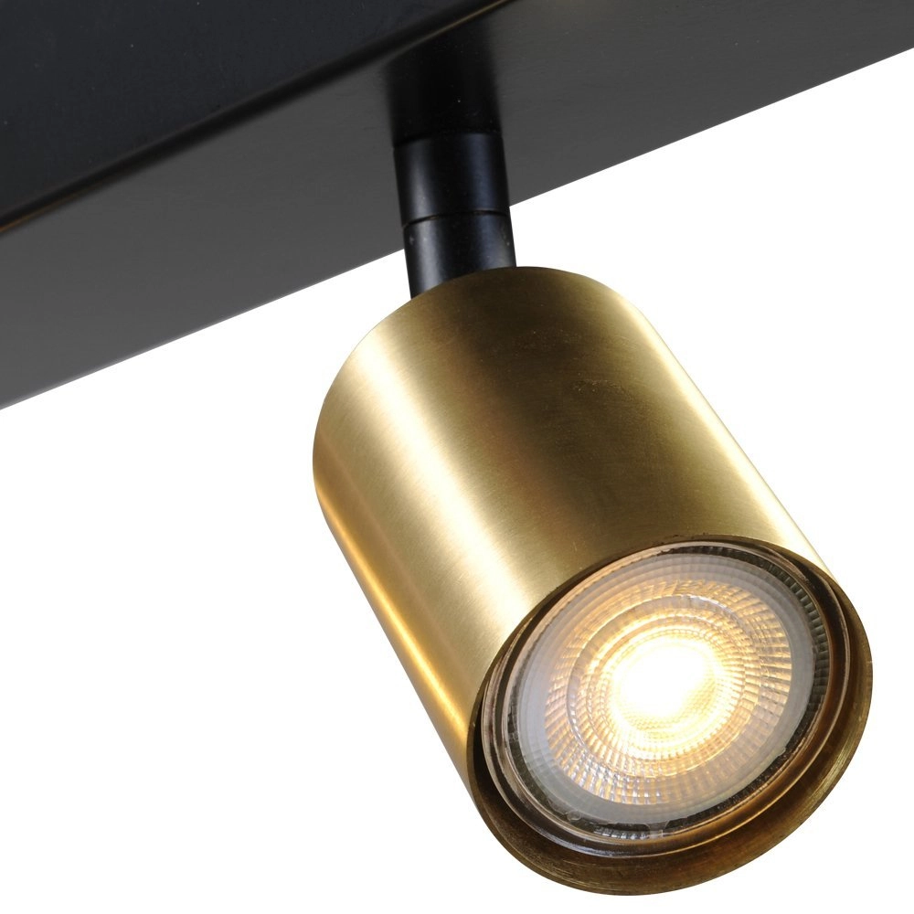 Ceiling lamp black Bounce with 5 gold spots Masterlight 8718121209296