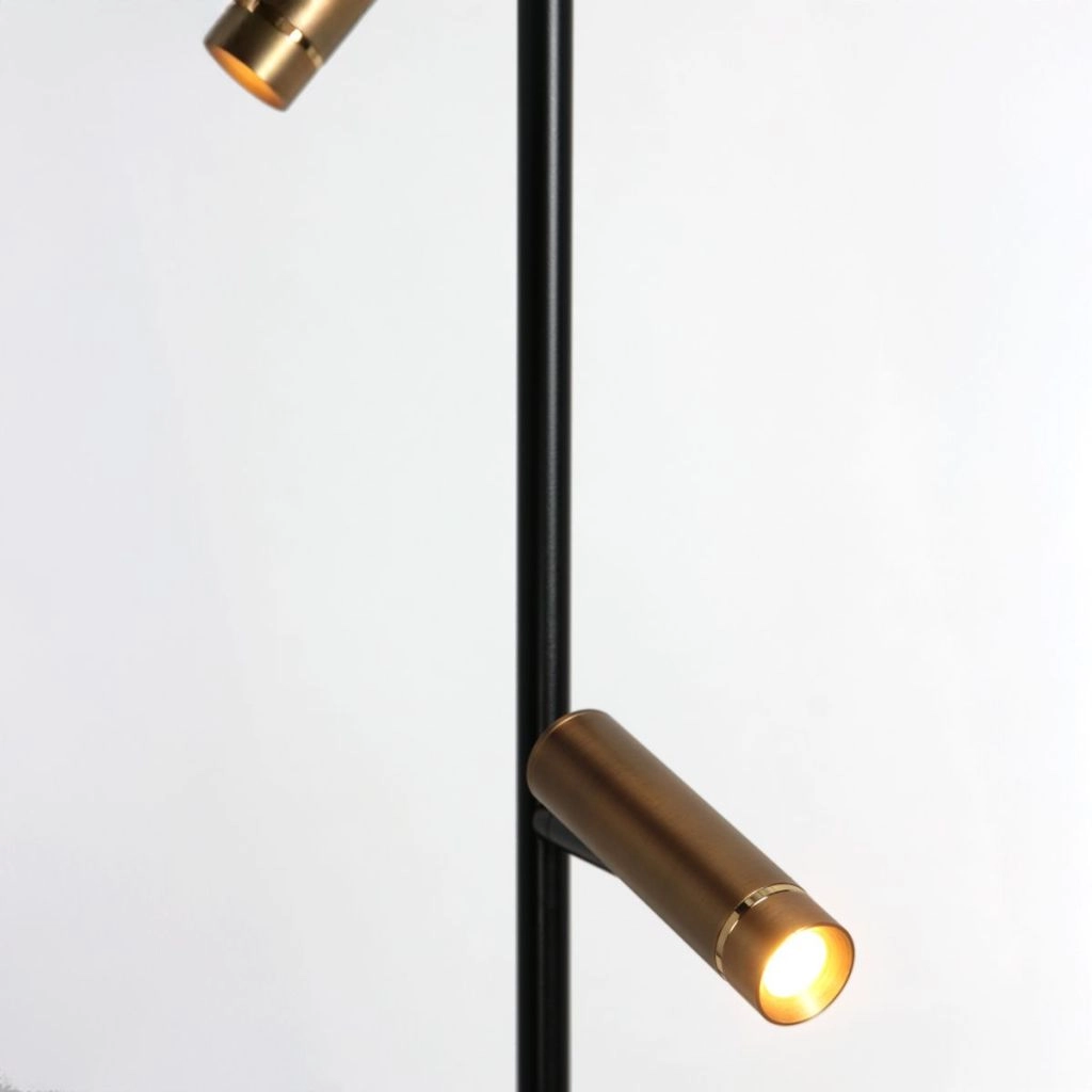Floor lamp 2-lights Lumo black with gold Steinhauer 8712746184662