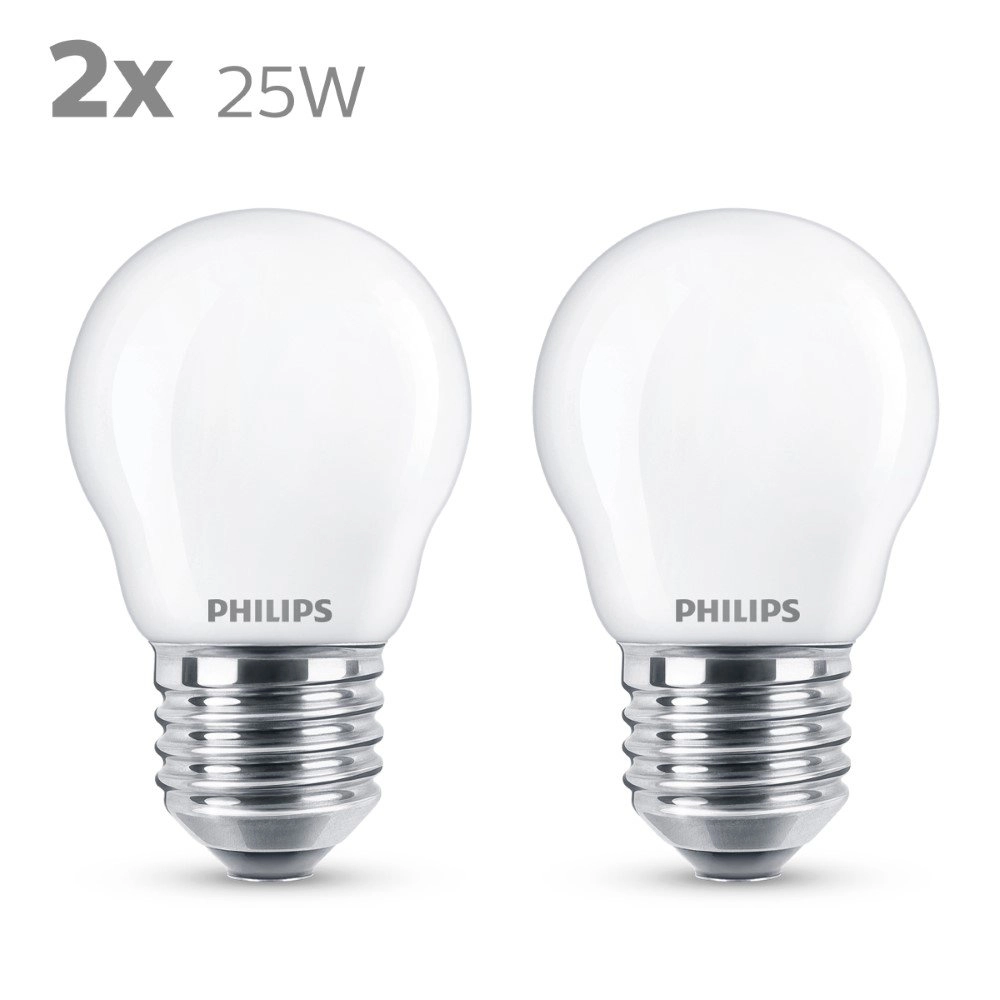 2,2W - E27 - 2700K - 250 lumen set with 2pcs Philips 8718699782115
