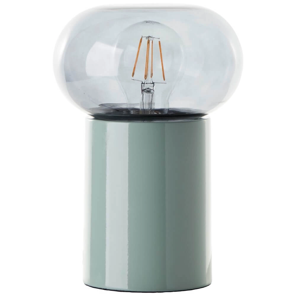Green table lamp Knut with smoke glass Brilliant 4004353430152