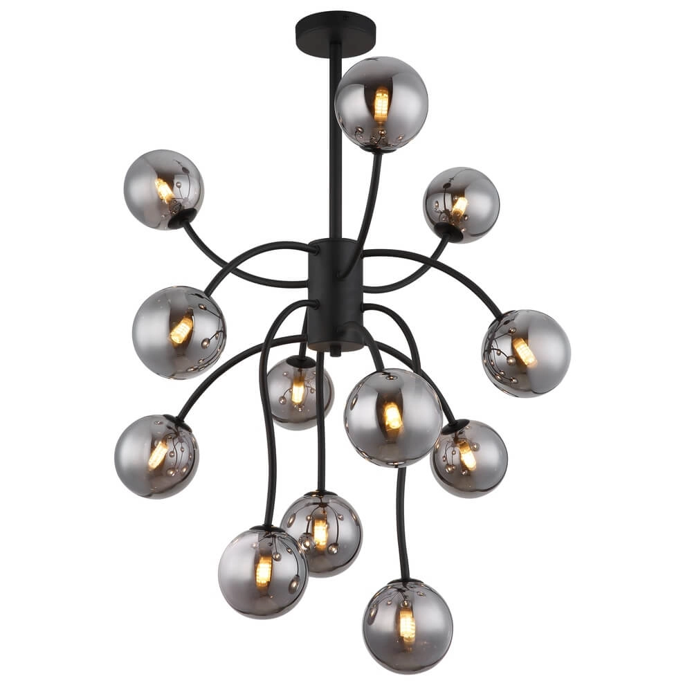 Black ceiling lamp Riha 12-light