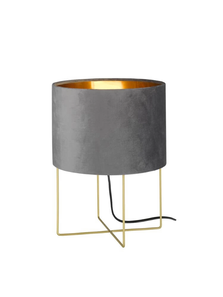 Table lamp Aura gray velvet