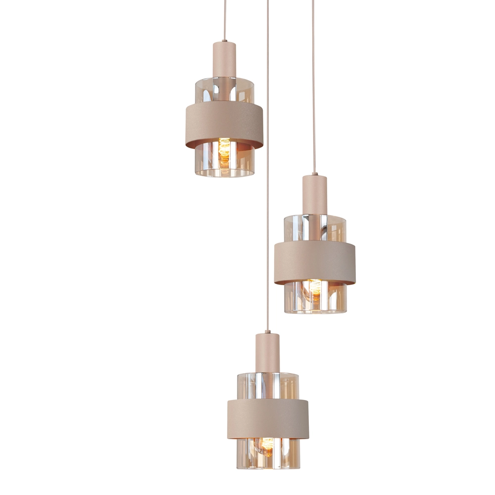 3-light pendant lamp Marrone sand brown Highlight 8718379051357
