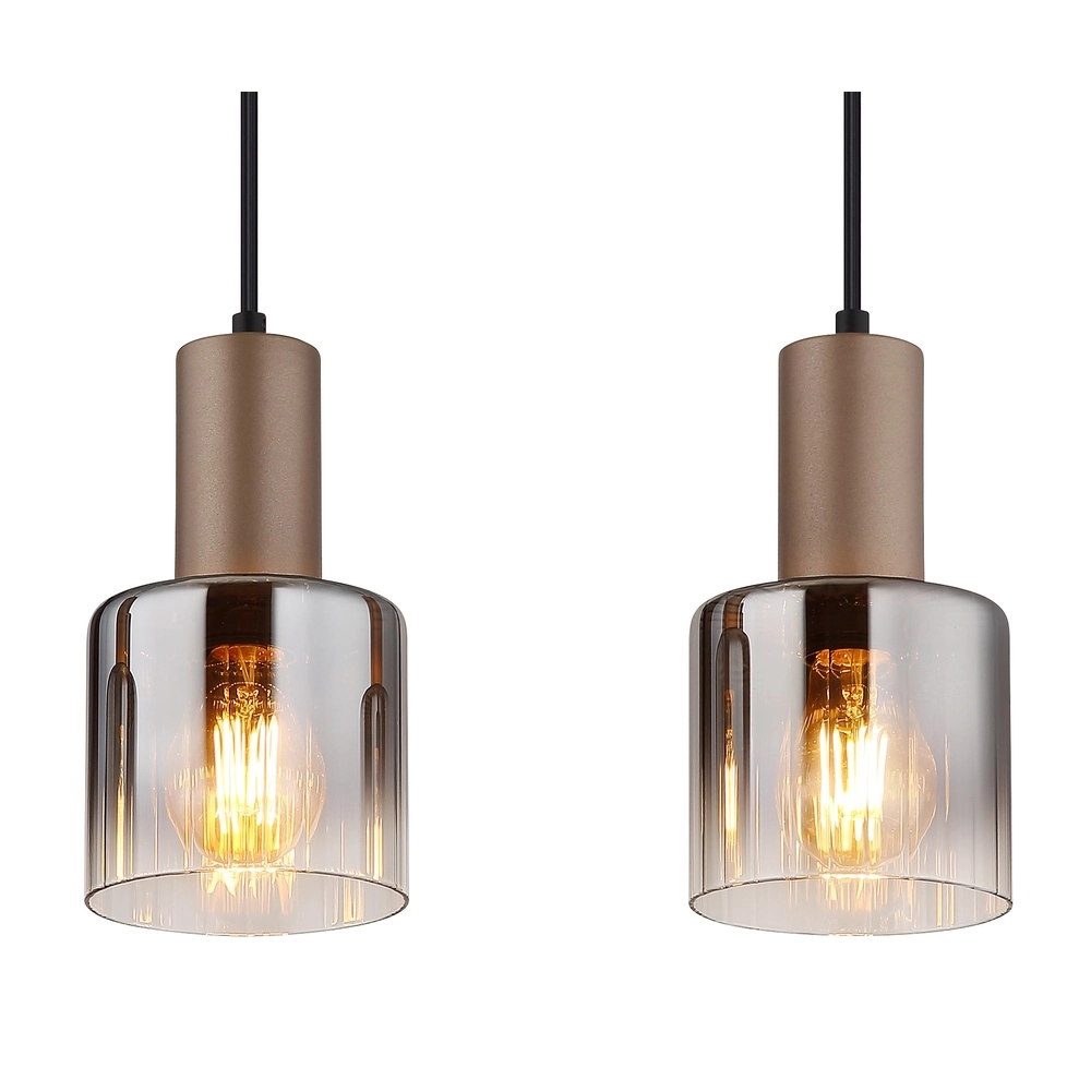 Pendant lamp Walton 4-light coffee brown Globo 9007371586189