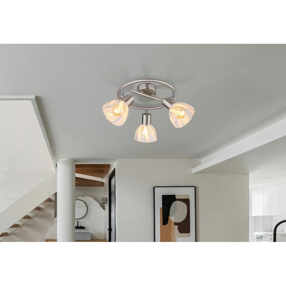 Ceiling lamp 3-lights Zachery nickel Globo 9007371533480