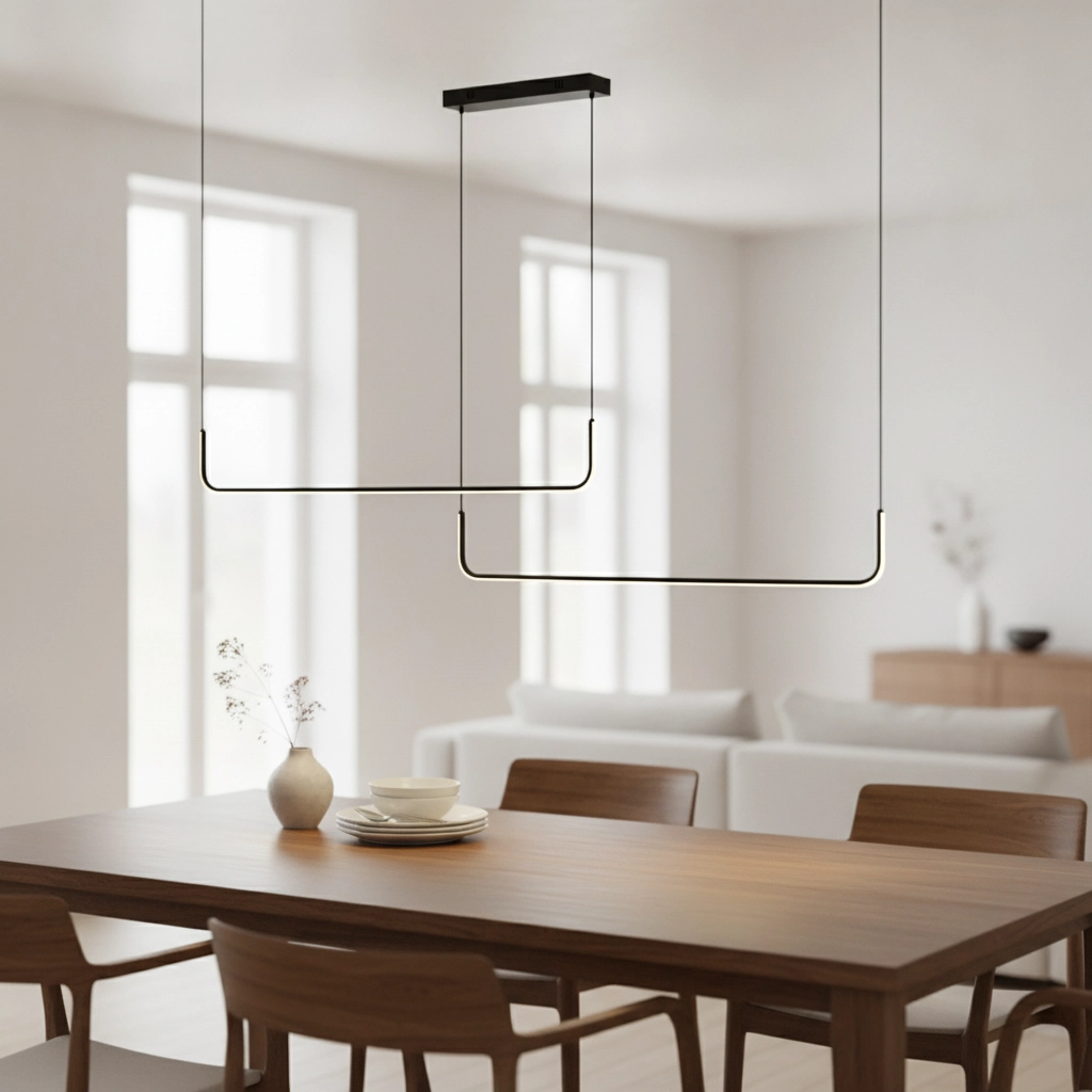 Sleek pendant lamp Strita Black Double