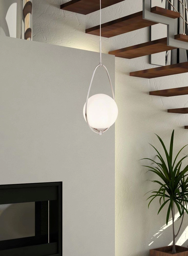 Pendant lamp Avalon with white glass Searchlight 5053423125176
