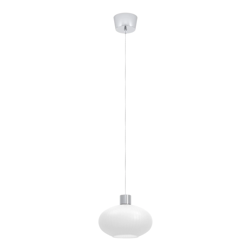 Design pendant lamp Dasmina chrome with white Ø 25cm