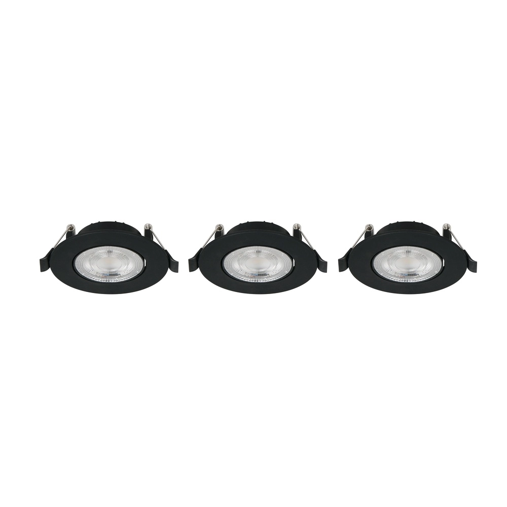 Set of 3 recessed spotlights Altai Black