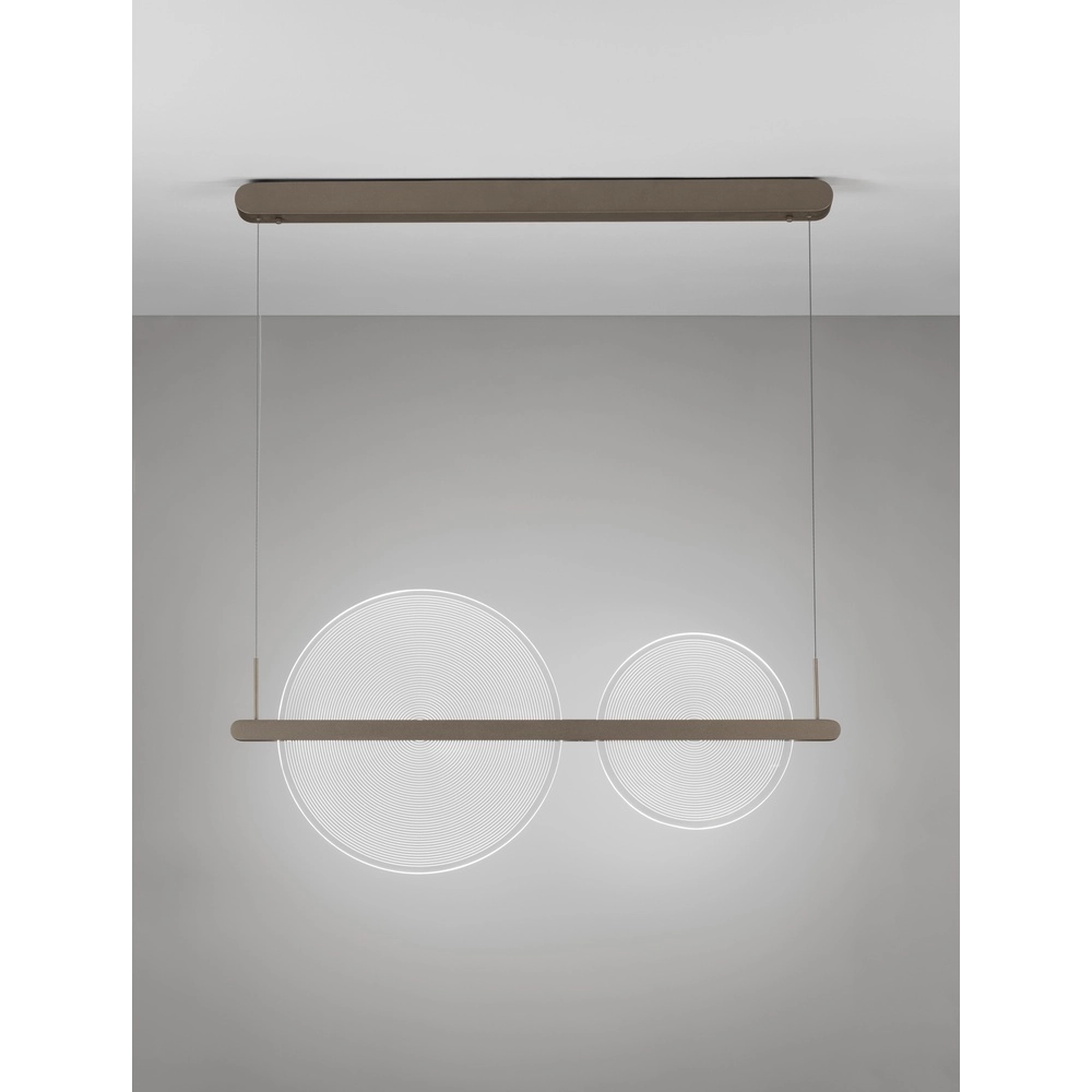 Sleek pendant lamp Noah coffee brown