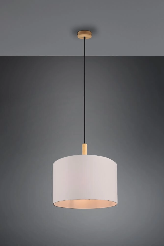 Pendant lamp Korba white with wood brown Trio 4017807502626