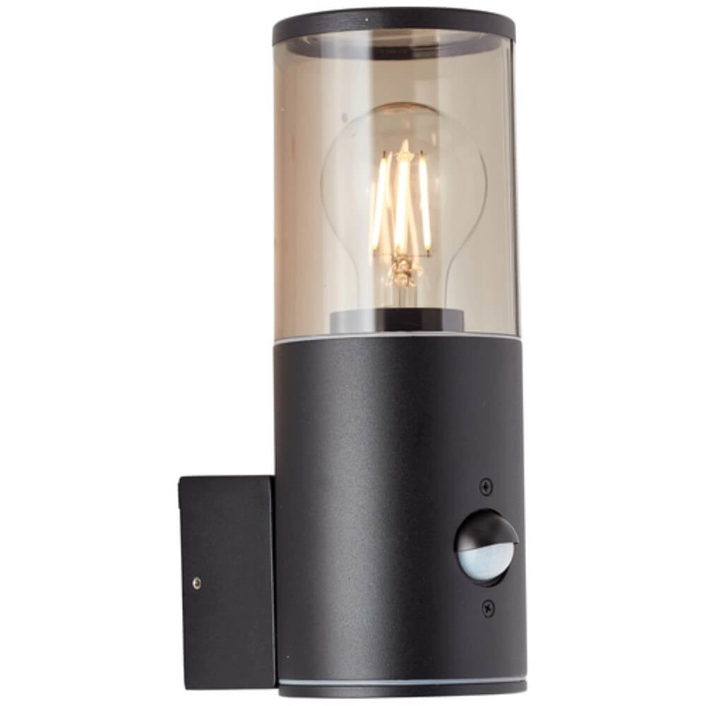 Black outdoor lamp Sergioro with sensor