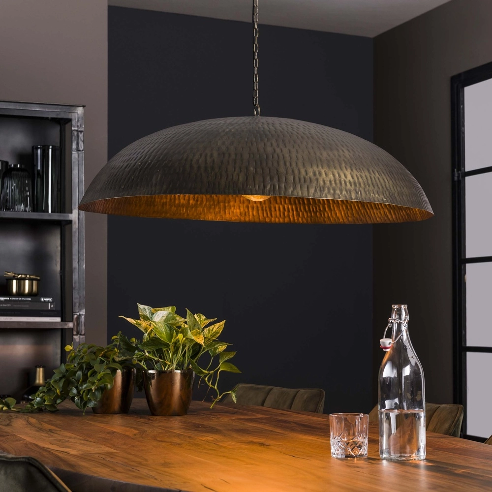 Metal Round Pendant Lamp Cupola Ø 90cm - copper bronze