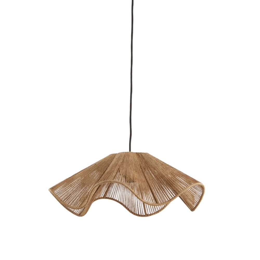 Rattan pendant lamp Fodara Ø 48cm brown