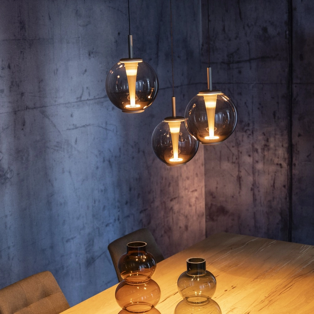 Vide pendant lamp Pure E-Infinty Bronce with amber glass Paul Neuhaus 4012248398166